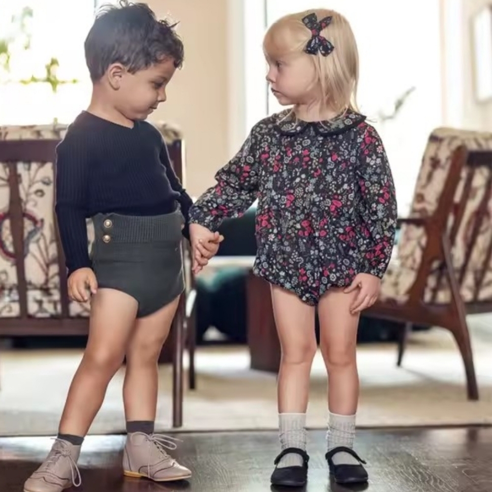 Small Shop Black Floral Long Sleeve Romper ~ 18/24 Months ~ Gorgeous